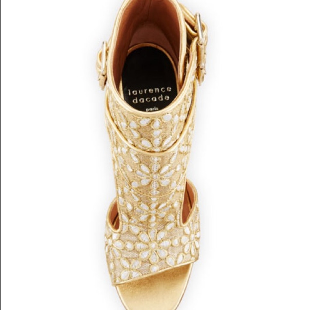 Laurence Dacade Rush Gold Brocade Heels - Picture 5 of 9